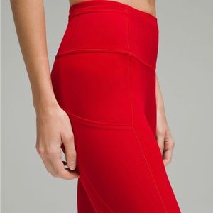 Lululemon Fast And Free High Rise Tights 25” Red Leggings size 6